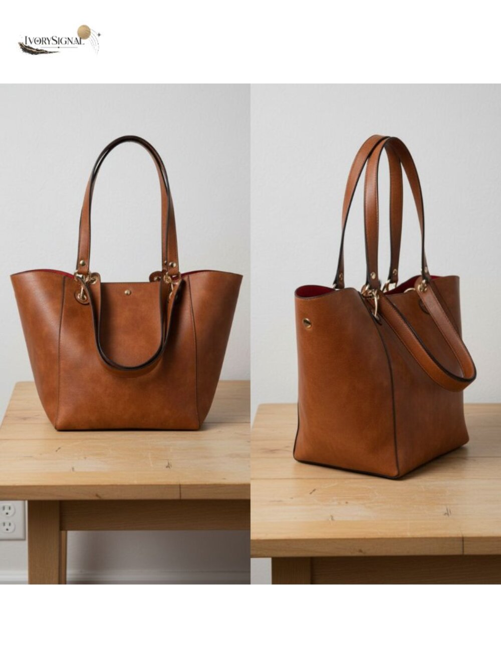 Large Vegan Leather Bucket Tote Bag Crossbody Shoulder Purse